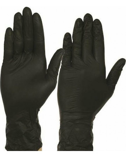 Γάντια Νιτριλίου μαύρα 100τμχ